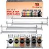 ElizeWares Wall Mount Spice Rack Organizer for Cabinet Door - Set of 4 Hanging Spice Shelves in Chrome- 11.5 x 2.5 x 2.5 Inches. view 1