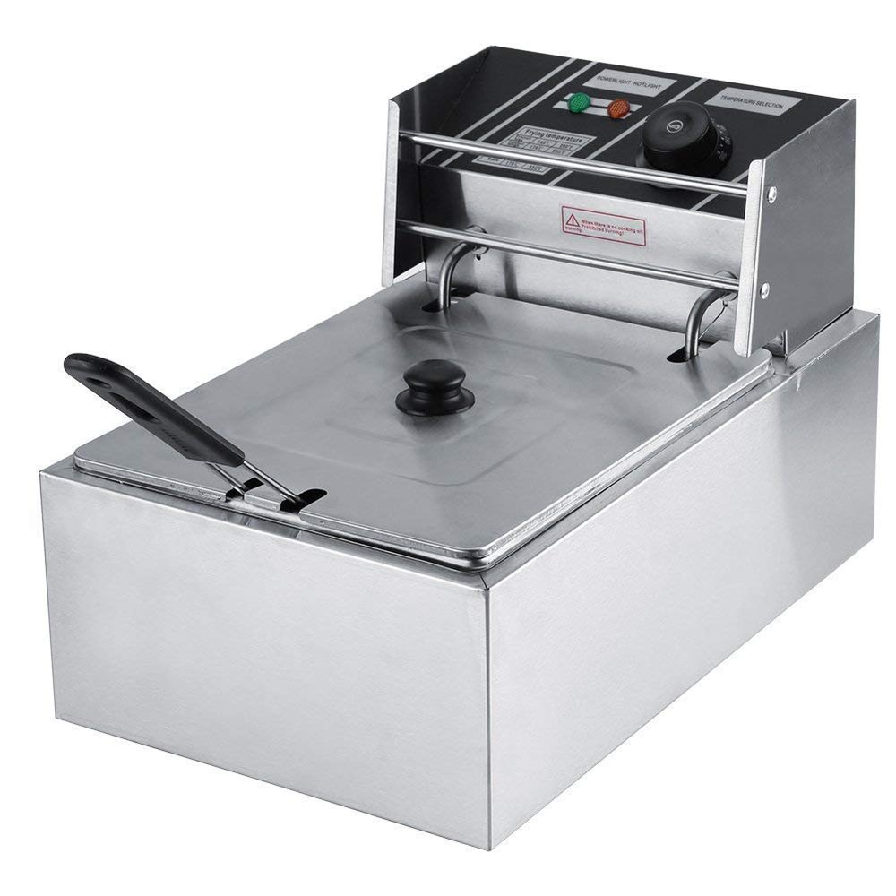 MAZORIA Professional Electric Fryer 6 L with Timer Control (Steel)