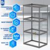 Borroughs Heavy-Duty 4-Level Shelving Frame, 14-Gauge Commercial Steel, Gray, 72" H x 36" W x 12" D view 2