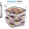 ZOBER Christmas Ornament Storage Box Plastic - Stores 64 3" Ornaments with Individual Trays - Ornament Organizer Storage Box, Durable Christmas Containers Holder - Green view 4