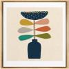 IDEA4WALL Framed Canvas Print Wall Art Line Art Green Pear with Pink Leaf Geometric Shapes Illustrations Modern Art Chic Colorful for Living Room, Bedroom, Office - 16"x24" Natural view 1