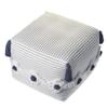 LR Home Gray/White/Blue Striped Cotton Square Ottoman Pouf for Home Decor | Hand-Made Contemporary Foot Rest for Bedroom & Living Room Decor | 18 x 18 x 14 Stuffed Ottoman for Seating view 3