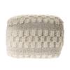 LR Home Tufted Checkered Geometric Pouf, 18" x 18" x 14", Cream/Light Gray view 4