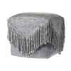 LR Home Gray Distressed Wool Blend Square Ottoman Pouf for Home Decor | Hand-Made Modern Foot Rest for Bedroom & Living Room Decor | 18 x 18 x 18 Stuffed Pouf for Seating view 4