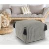 LR Home Handmade Contemporary Striped Gray/Ivory Cotton Pouf Ottoman for Home Decor | Farmhouse Foot Rest for Bedroom & Living Room Decor | 18 x 18 x 14 Stuffed Ottoman for Seating view 1