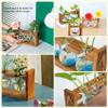 Kingbuy Glass Plant Terrarium with Retro Wood Stand 3 Bulbs Propagation Station, Indoor Garden Planter & Bulb Vase, Desktop Decor for Home Kitchen Wedding, Gift for Women and Plant Lovers view 3