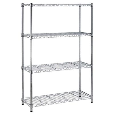 BestOffice 4-Storage Shelves Metal Garage Shelving Wire Shelf Organizer Shelving, 36" x 14" x 54", Unit 250 lbs Per Shelf, Chrome | Sturdy, Adjustable, Easy Assembly | Garage Pantry Kitchen Closet