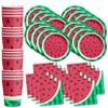 Watermelon Birthday Party Supplies Set Plates Napkins Cups Tableware Kit for 16 view 1
