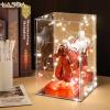 LASOA Acrylic Display Case for Collectibles  Clear Display Box with Mirrored Back and Base, Self-Assembly Showcase for Figurines, Models, and Memorabilia, 10x10x14inch view 2