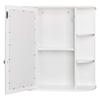 Bathroom Cabinet,3-Tier Single Door Wooden Wall Storage Cabinet with Mirror (White) view 4
