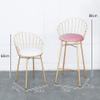 Barstools Modern Bar Stool High Stool Dining Chair Fabric Velvet Cushion Seat Kitchen Counter Height Wrought Iron Chair for Bistro Pub Coffee Home (Seat Height 45/65cm) view 2
