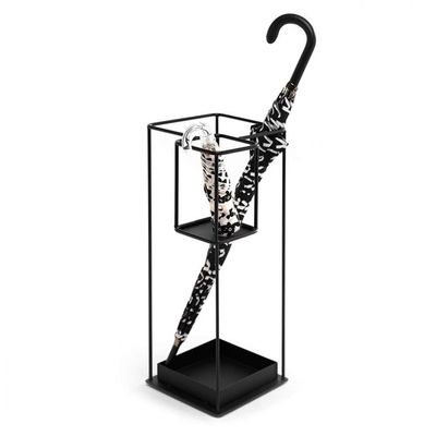 JLXJ Metal Umbrella Holder, Indoor Umbrella Stand Organizer with Drip Tray for Canes Walking Sticks for Home, Office, Hotel, Bars (Color : Black)