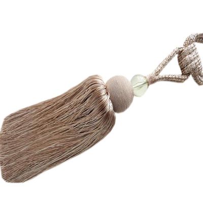 1 Pair Decorative Tassel Curtain Buckle Curtain Tiebacks Rope Simple Curtain Tassel Holdbacks for Living Room & Bedroom (Beige)