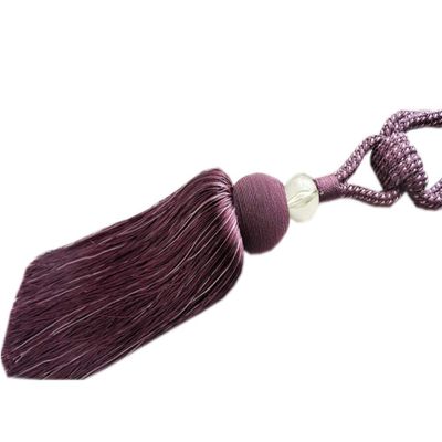 1 Pair Decorative Tassel Curtain Buckle Curtain Tiebacks Rope Simple Curtain Tassel Holdbacks for Living Room & Bedroom (Purple)