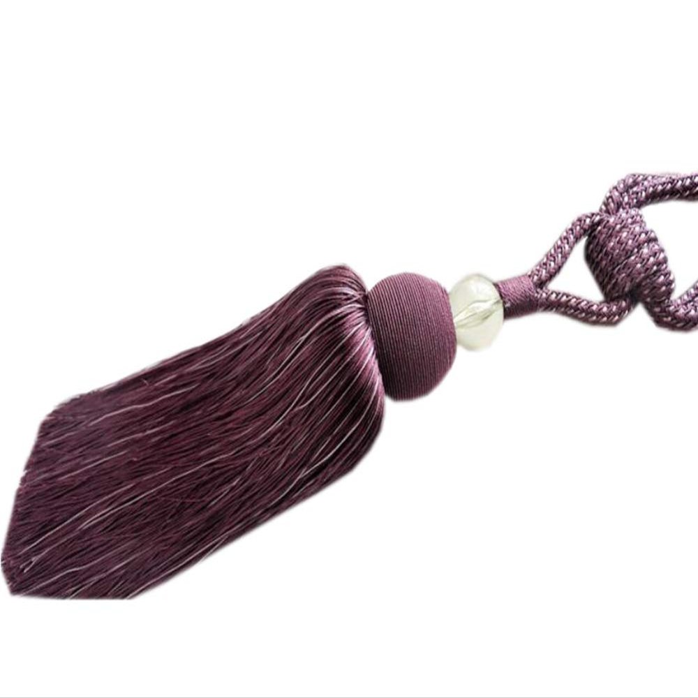 1 Pair Decorative Tassel Curtain Buckle Curtain Tiebacks Rope Simple Curtain Tassel Holdbacks for Living Room & Bedroom (Purple)