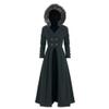 Warm Coat Tops Women, Amiley Women Winter Coat Tops Long Winter Parka with Faux Fur Hooded Button Vintage Jacket Outwear Black view 1