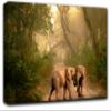 Elephants in Rainforest Wall Art Decor Picture Painting Poster Print on Canvas Panels Pieces - Nature Theme Wall Decoration Set - Wilde Nature Wall Picture for Creative Space 33 by 50 in view 1