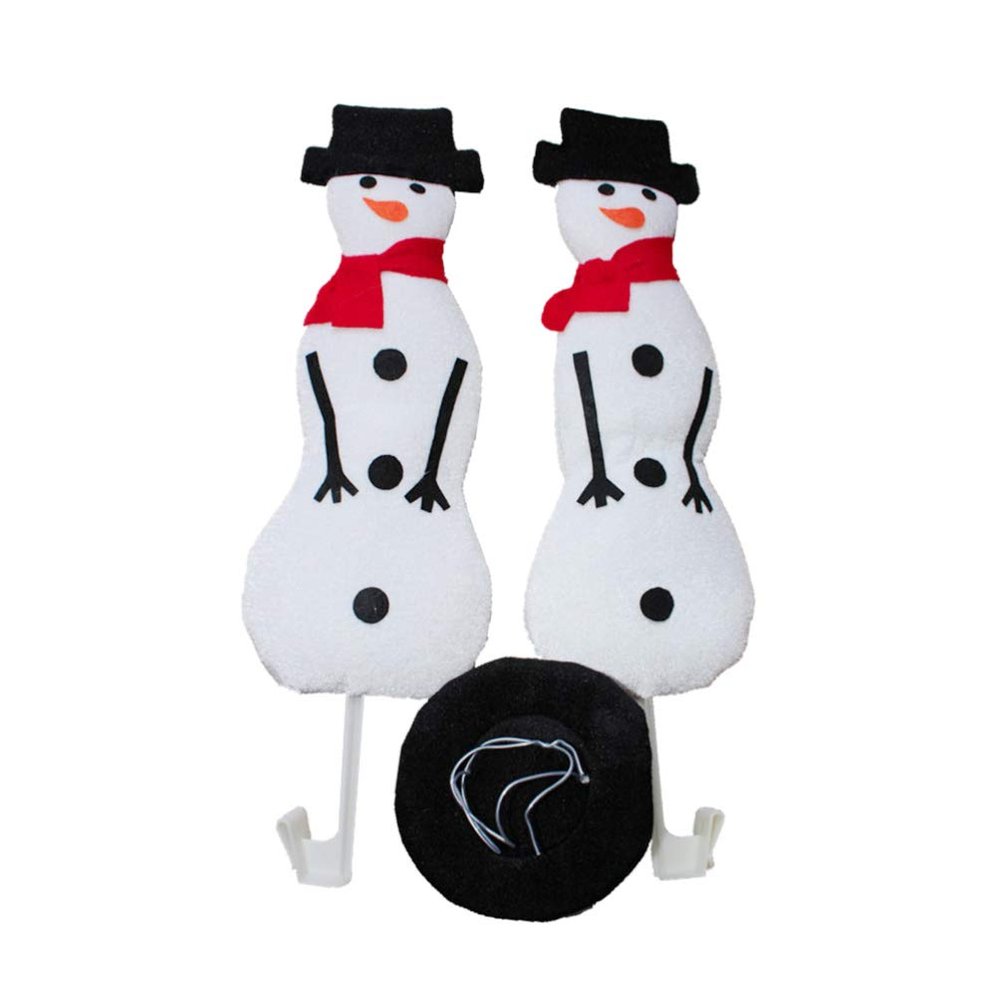 2pcs Christmas Car Decor Adorable Creative Snowman Car Accessory for Vehicle Auto