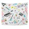 Suklly Tapestry Wall Hanging Music Retro 80S 90S Musical Instruments and Cassette Players Home Decor Polyester Living Bedroom Dorm 60 X 80 Inches Picnic Mat Beach Towel Bed Cover view 3