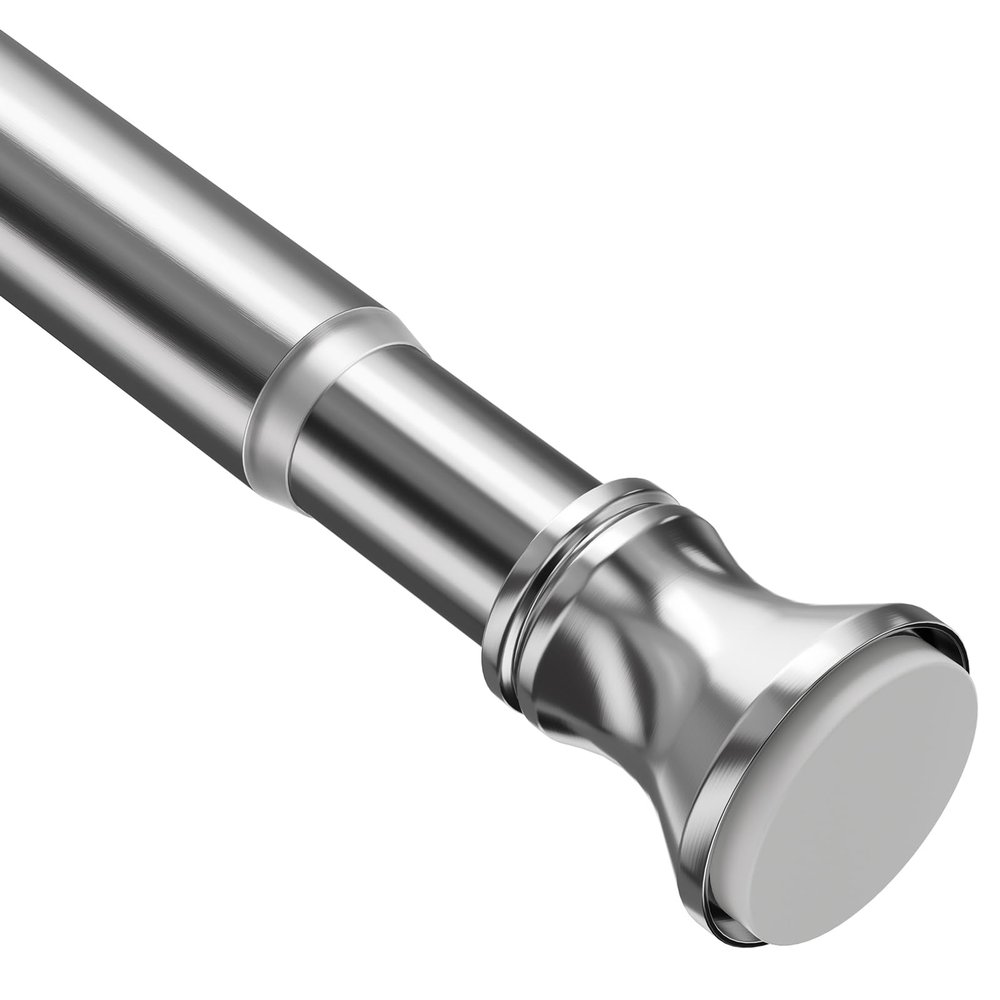 Amazer Spring Tension Shower Curtain Rod, 42-72 Inches Rust-Resistance Shower Curtain Rod Bathroom Rod, Chrome