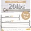 Amazer Spring Tension Shower Curtain Rod, 42-72 Inches Rust-Resistance Tension Curtain Rod Bathroom Rod, Adjustable Shower Curtain Rod No Drill, Nickel view 4