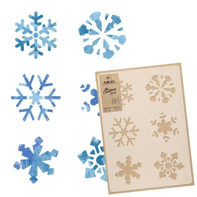 NAKLEO Christmas Painting Stencil, Reusable Plastic Artificial Snow Spray Stencil for Window Decoration, L 23.2x37.4, Christmas Patterns, Snowflakes