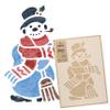 NAKLEO Christmas Painting Stencil, Reusable Plastic Artificial Snow Spray Stencil for Window Decoration, M 16.9x25.2, Christmas Patterns, Snowman view 1
