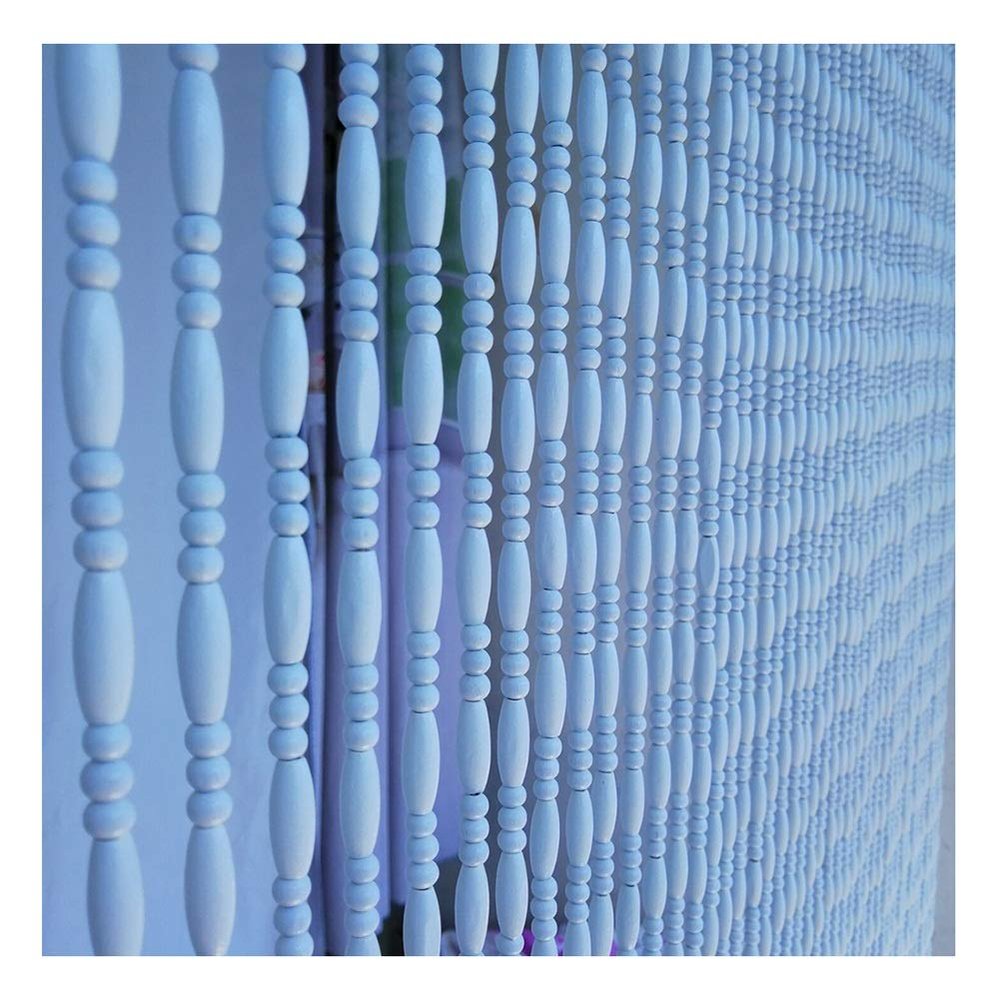Beaded Curtain PENGFEI Natural Wooden Beads Door String Home Dcor for Doorway Closet Passage Wall Panel Fringe Screen Panel, White, Customizable (Size : 72x190CM-25 Strands)