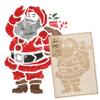 NAKLEO Christmas Painting Stencil, Reusable Plastic Artificial Snow Spray Stencil for Window Decoration, L 23.2x37.4, Christmas Patterns, Santa Claus view 1