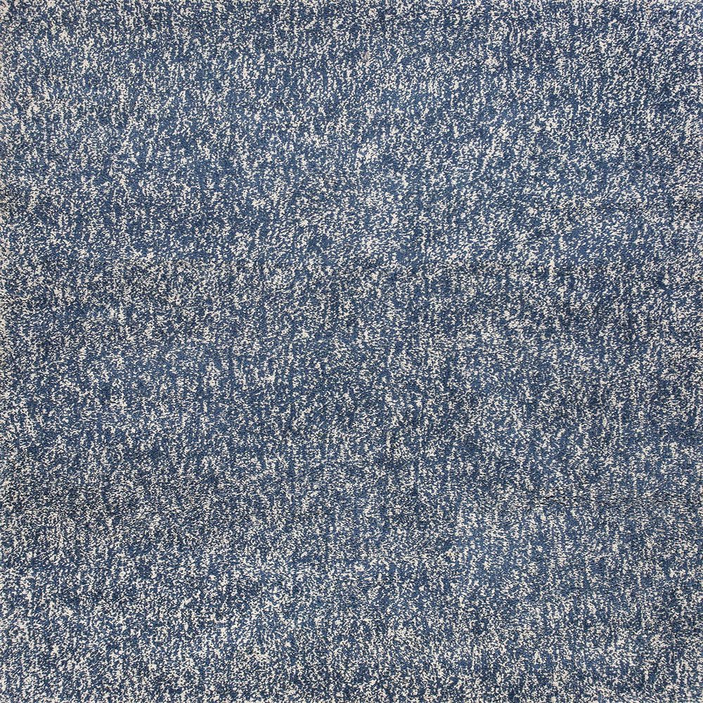 HomeRoots Polyester 8' x 11' 'Indigo and Ivory Heather Shag Area Rug