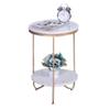 Coffee Tables WFF Marble Side Table, Metal Frame/Bedside Table/Sofa Table Telephone Table, Can Be Used for Bedside Sofa Reading, Gold view 1