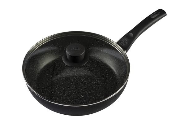 Ballarini Vipiteno Z1023-603 Vipiteno Frying Pan, Deep, 11.0 inches (28 cm), Glass Lid Included (Boxed), Made in Italy, Induction Compatible, Gas Fire, Nerolite Coating