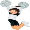 Cheerleader Black Uniform, Female Brown Personalized Christmas Ornament view 1