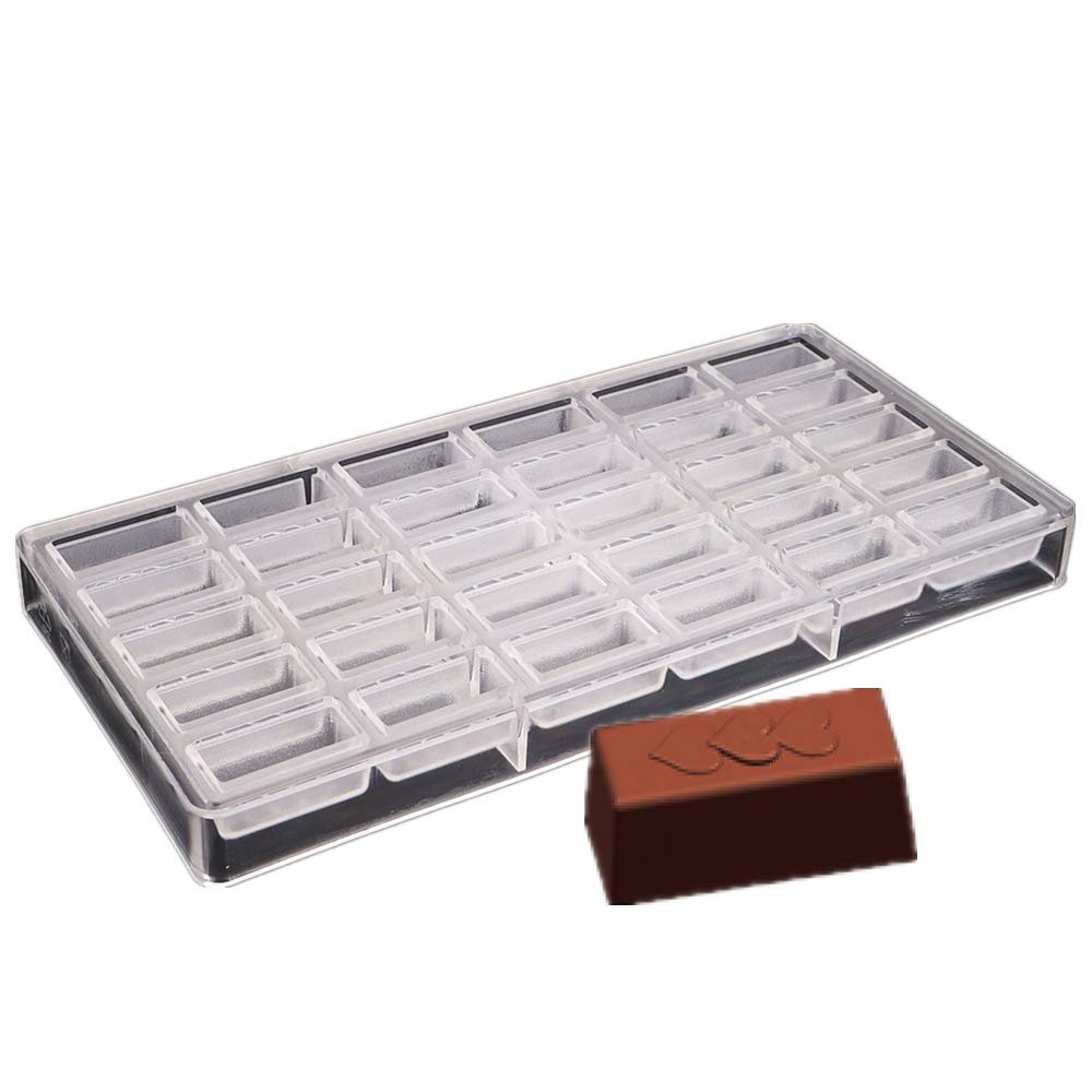 30 cavities rectangle ladder cube with heart polycarbonate PC chocolate mold ice cube mould candy making molding tools DIY bake