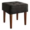 Elle Decor Aria Upholstered Ottoman Food Rest Stool with Classic Button Tufted Style, Extra Seating for Modern Home, Compact Size for Small Space, Gray view 1