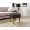 Elle Decor Aria Upholstered Ottoman Food Rest Stool with Classic Button Tufted Style, Extra Seating for Modern Home, Compact Size for Small Space, Gray view 2