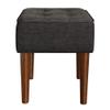 Elle Decor Aria Upholstered Ottoman Food Rest Stool with Classic Button Tufted Style, Extra Seating for Modern Home, Compact Size for Small Space, Gray view 4