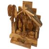 Carved from Bethlehem Olive Wood Christmas Nativity Story Set with Stable (Alabaster Set) view 2