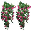 2pcs Silk Bougainvillea Vine Plant 34inch Artificial Flowers Cascade for Wedding Arch Decor, Silk Hanging Flower Garland for Backdrop, Party, Garden & Home Decoration (Magenta) view 1