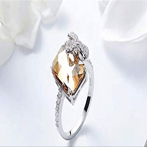 Bansriracha Rings for Women Genuine 925 Sterling Silver Purple Amethyst Ring Classic Gemstone Wedding Silver Birthstone Jewelry (Crystal Copper, 7)