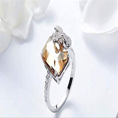 Bansriracha Rings for Women Genuine 925 Sterling Silver Purple Amethyst Ring Classic Gemstone Wedding Silver Birthstone Jewelry (Crystal Copper, 8)