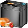 KBS Premium 2LB Convection Bread Maker Dual Heaters, 710W Stainless Steel 17-in-1 Bread Machine Healthy Ceramic Pan, Nut Dispenser,Touch Panel, 3 Loaf Sizes 3 Crust Colors, 15H Timer,Low Noise,Recipes view 1