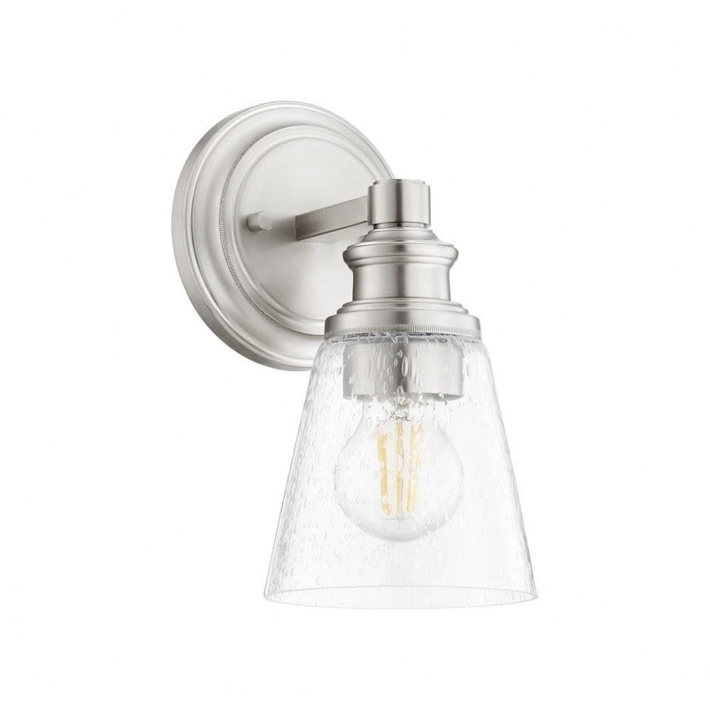 Quorum 509-1-65 Transitional One Light Wall Mount from Dunbar Collection in Pewter, Nickel, Silver Finish,