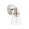 Quorum 509-1-65 Transitional One Light Wall Mount from Dunbar Collection in Pewter, Nickel, Silver Finish, view 3
