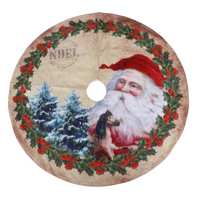 Amosfun Oversized Tree Skirt Vintage Christmas Tree Skirt Decorations Santa Tree Skirt Christmas Tree Ornaments for Holiday Home Decor 122cm Nativity Ornaments