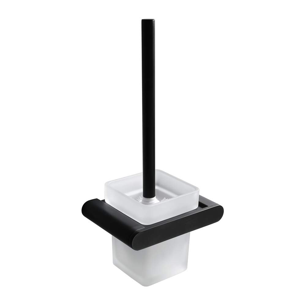 GLYYR Toilet Brush Holder Rust Proof Wall Mounted Storage Rust Proof Toilet Brush Holder for Home Bathroom Hotel Bathroom Accessories,Black