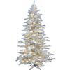 Christmas Time 6.5-Ft Silverado Pine White Flocked Slim Artificial Christmas Tree with EZ Connect Warm White LED Lights | Realistic Foliage | Stand Included | Foldable | Xmas Decor | CT-SV065-LEDFL view 1