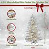 Christmas Time 6.5-Ft Silverado Pine White Flocked Slim Artificial Christmas Tree with EZ Connect Warm White LED Lights | Realistic Foliage | Stand Included | Foldable | Xmas Decor | CT-SV065-LEDFL view 2