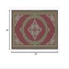 DEERLUX Transitional Living Room Area Rug with Nonslip Backing, 3 x 5 ft Extra Small, Red Medallion Pattern view 2