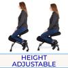 ProErgo Pneumatic Ergonomic Kneeling Chair | Fully Adjustable Mobile Office Seating | Improve Posture to Relieve Neck & Back Pain | Easy Assembly | Use in Home, Office & Classroom view 4